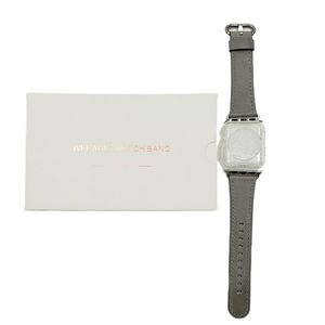 NEW Leather Watch Band iwatch Apple Compatible 38mm Silver (Gray Color)